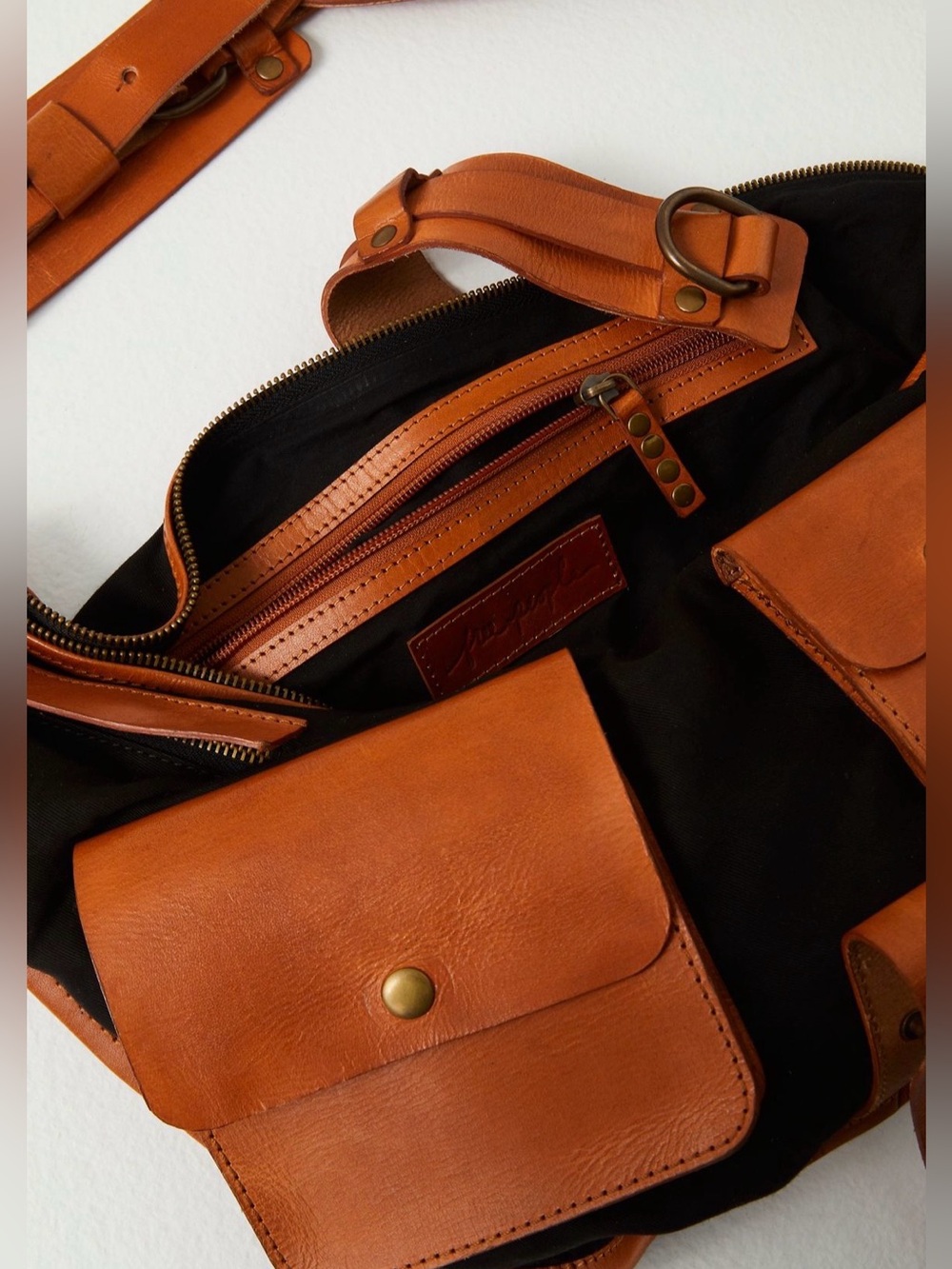 NWOT Free People Blue Ridge Sling Bag Crossbody Utility Pack in Black Combo
